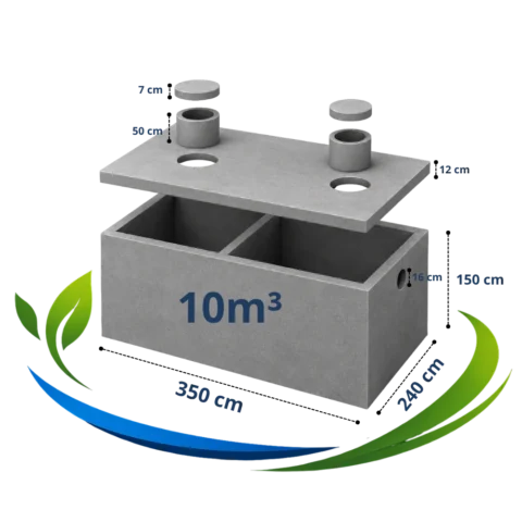 Zbiornik betonowy dwukomorowy 10 m³