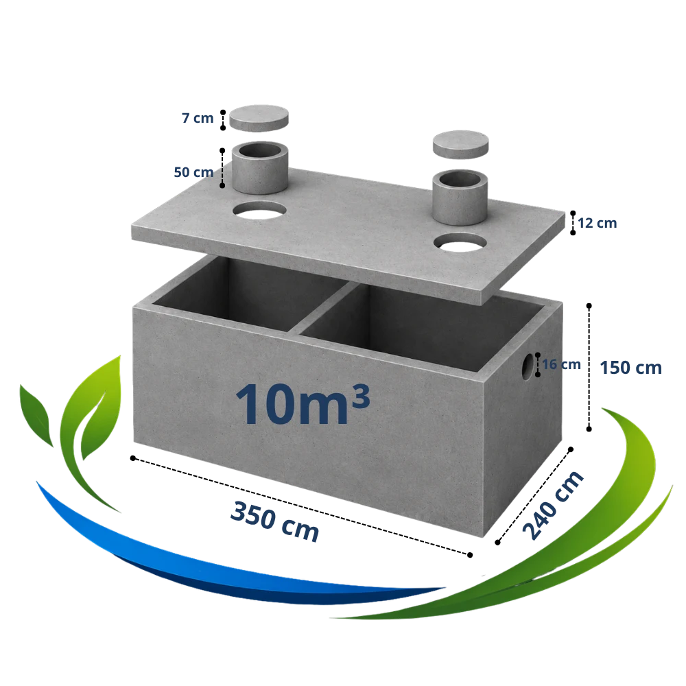 Zbiornik betonowy dwukomorowy 10 m³
